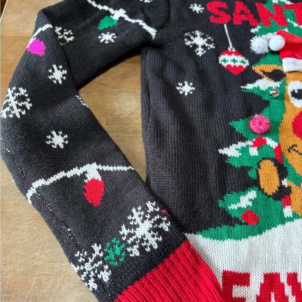 Brand New Santa’s Favorite Ugly Christmas Sweater Reindeer Tree Women’s Sz S - Picture 5 of 10